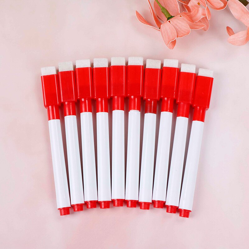 10 Pcs 8 Kleur Uitstekende Magnetische Whiteboard Pen Droog Vegen White Board Markers Magneet Pennen Ingebouwde Gum Kantoor School levert: RD