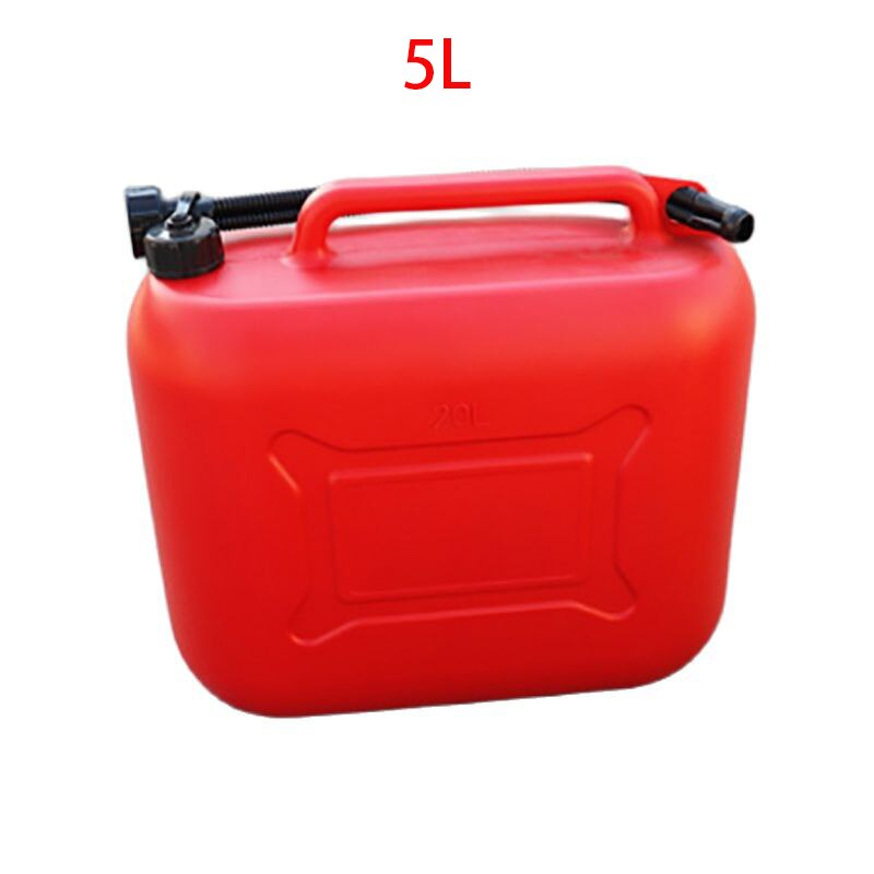5L/10L/20L Gasoline Container Fuel Tank Plastic Gasoline Oil Barrel Car Jerry Can Petrol Cans Gas Cans With Scale Oil Pipe: 5L