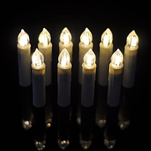 10pcs Warm White Battery Operated LED Candle Light Wireless Remote Control Tree Birthday Christmas Wedding Decoration