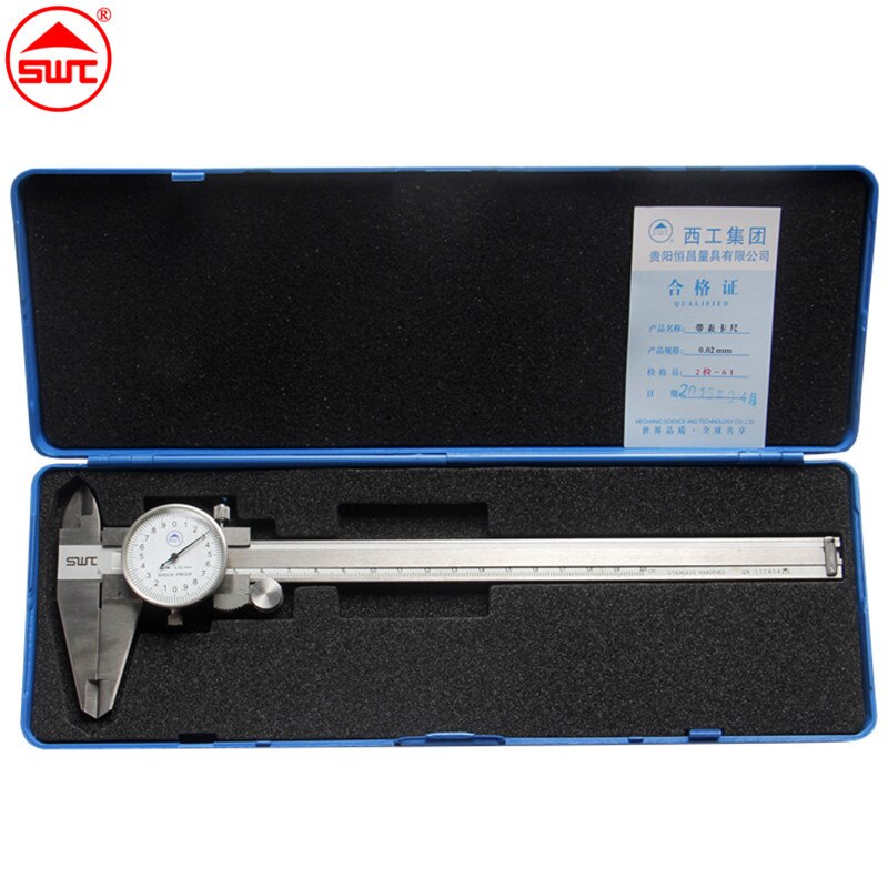Dial Caliper 8" 0-200mm/0.02 Stainless Steel Shock-proof Metric Measurement Gauge Vernier Caliper Measuring Tool
