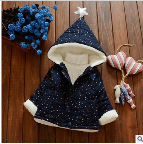 Composite plus velvet jacket baby suit Korean winter men and wool cotton jacket Warm for 0-2 years old b: Blue / 6M