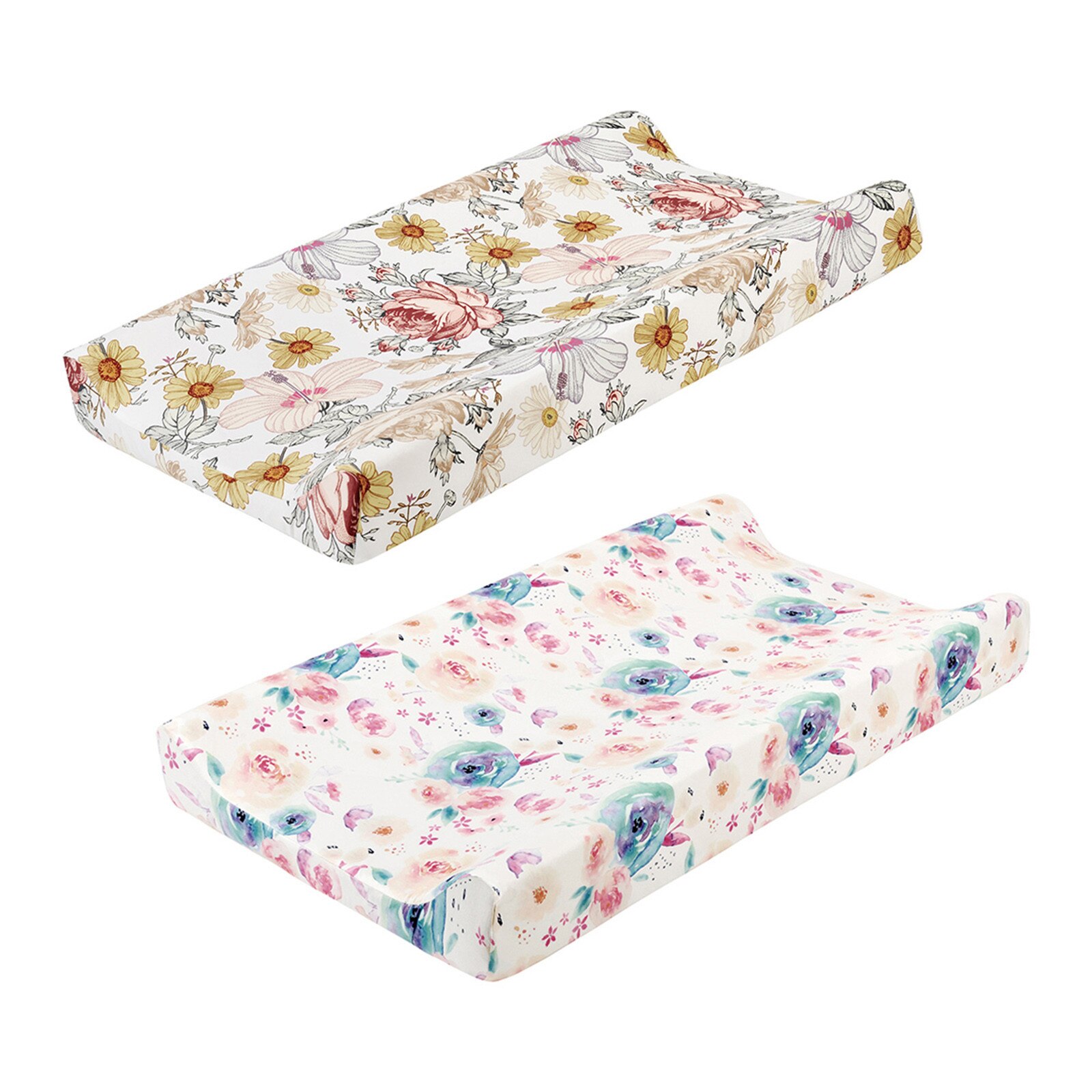 2Pcs Baby Veranderende Tafel Baby Kwekerij Luier Veranderende Pad Soft Cotton Blend Cover Veranderende Tafel Cover Funda Cambiador Ajustable: A