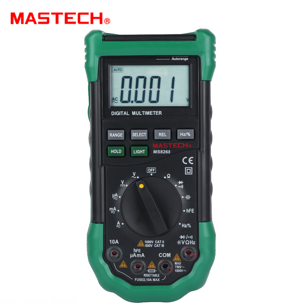 Mastech MS8268 Auto Range Digitale Multimeter Ac/Dc Spanning Tester Ohm Frequentie Capaciteit Meter Diode Test