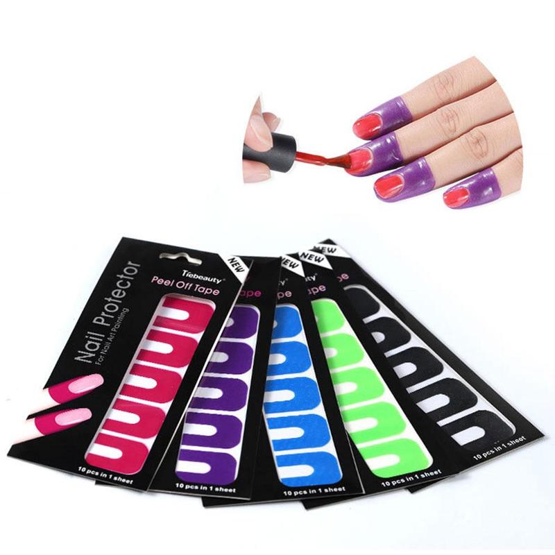 Nail Form Guide Sticker Nagellak Varnish Protector Cover Tool Manicure Spill-Proof Stickers Vinger T0N8