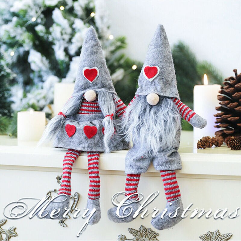 Frohe Weihnachten Lange Hütte Schwedisch Santa Gnom Plüsch Ornamente Handgemachte Elf Spielzeug Heimat Party Dekor Weihnachten für Art