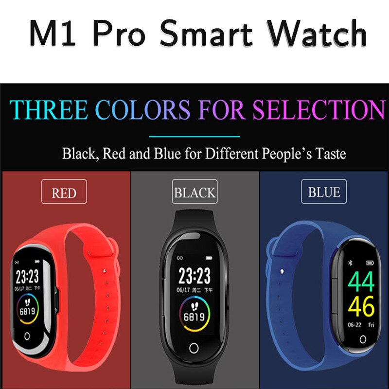 M1 pro 2 in smartwatch met draadloze bluetooth oordopjes 1 hartslagmeter, polsbandje, sportheadset voor heren, armband