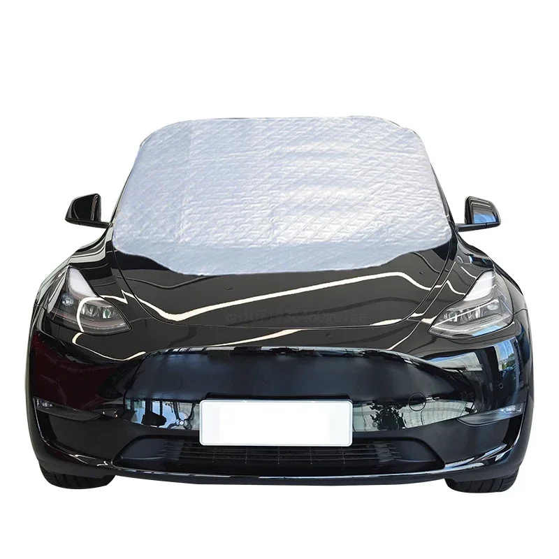 Waterproof Cover Exterior Car Covers Outdoor Half Awning Anti-Snow Windshield Proof Protective Cotton Sunshade Anti Ice Frost: black