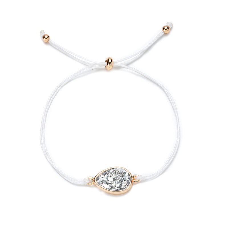 Ronde Druzy Drusy Armband Faux Hars Druse Stone Verstelbare Touw Koord Armband Sieraden voor Vrouwen/Vriendin