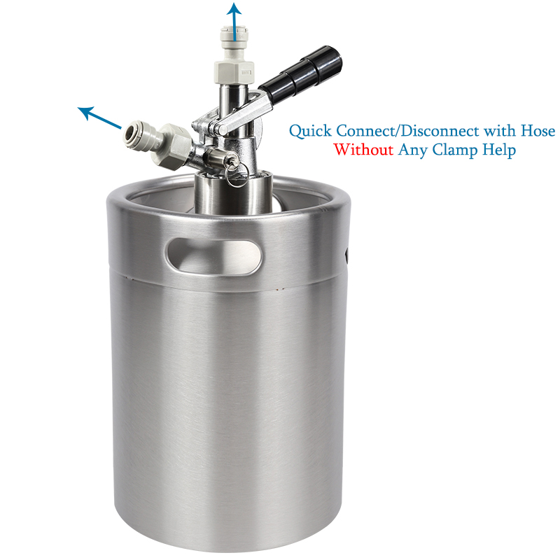 Keg Coupler Draft Beer Keg Coupler Tap Dispenser with Push In Fitting Pneumatic Quick Joint G Type,A Type,D Type,S Type Coupler
