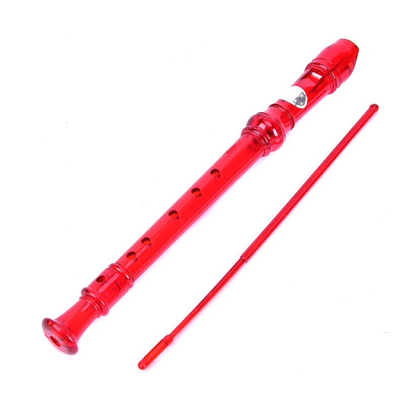 6 Holes Plastic Transparent Clarinets With Cleaning Rod Woodwind Instruments Musical Recorder Flutes: Red