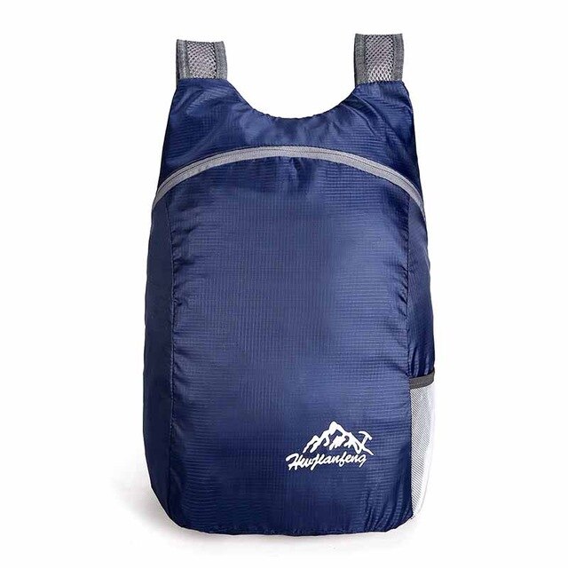 Letvægts 20l ultralette vandtæt, sammenklappelig udendørs camping vandreture rygsæk og opbevaringspose med høj kapacitet: Pureblå