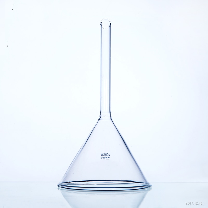 Embudo triangular de vidrio para laboratorio, equipo de laboratorio de vidrio de borosilicato grueso, 10 unids/paquete