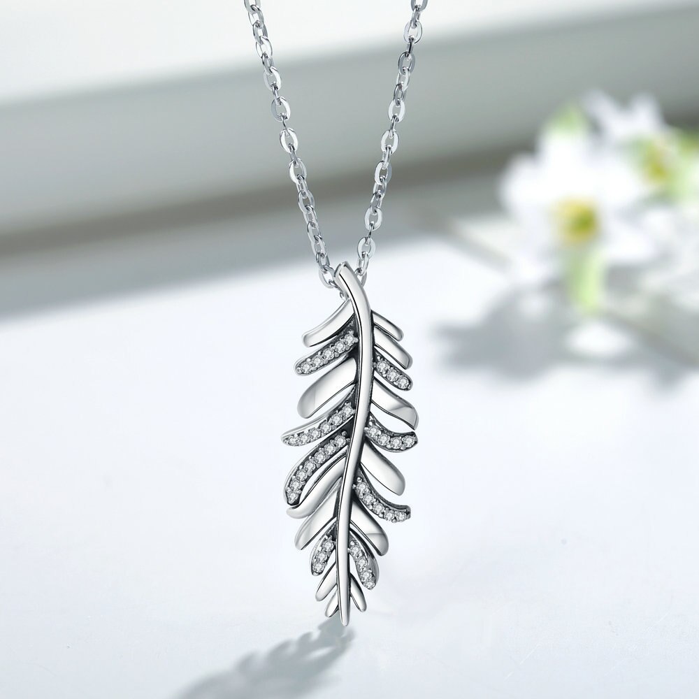 EUDORA Authentische 925 Sterling Silber Gute Glück Blatt Anhänger Halskette Charme mit Klaren CZ Vintage Schmuck für frauen mädchen D485