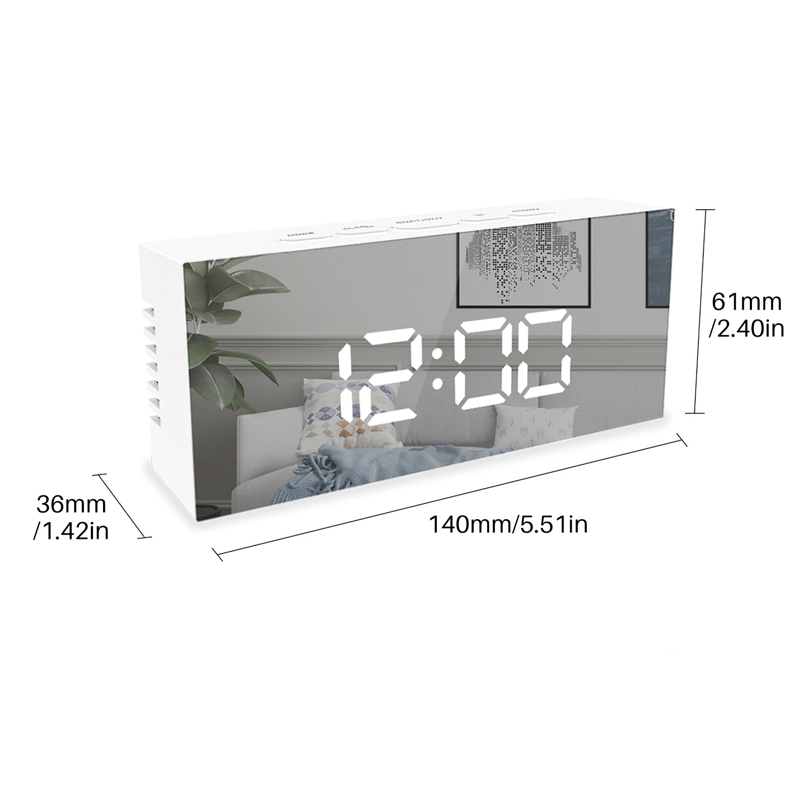 LED Digital Alarm Clock Multifunctional Electronic Clock Portable Bedside Clock with Temperature Display Snooze Memory Function