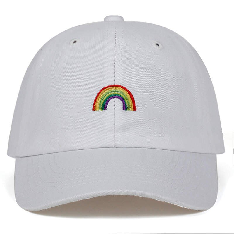 Baseball Cap Unisex Männer Frauen Baumwolle Regenbogen Snapback Caps Hip Hop Hüte Papa Hut Knochen Garros: WHITE