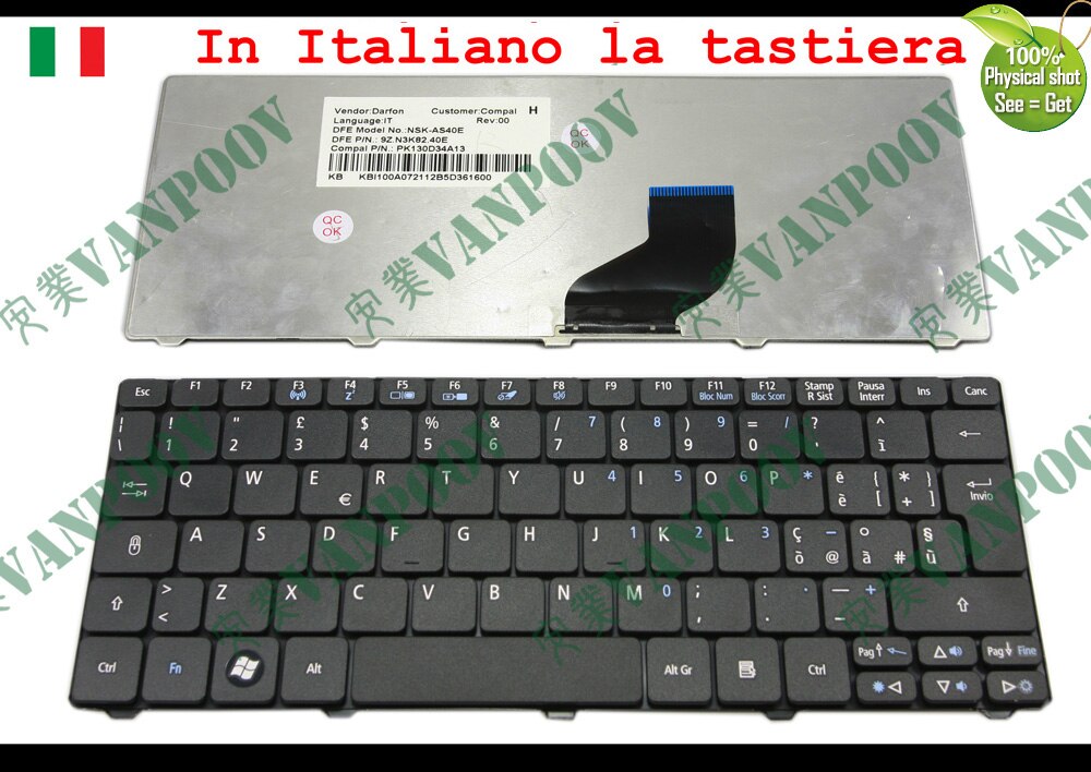 laptop toetsenbord voor acer aspire one d255 d260 521 533, Gateway LT22 Matt Zwarte Italiaanse HET versie-NSK-AS40E