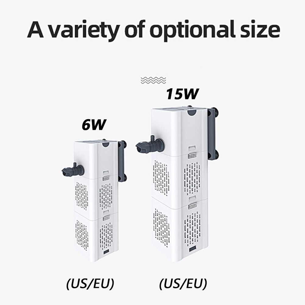 4 in 1 Aquarium Filter Pump Quiet Fish Tank Submersible Air Oxygen Internal Pump Air Oxygen Internal Aquarium Air Pump