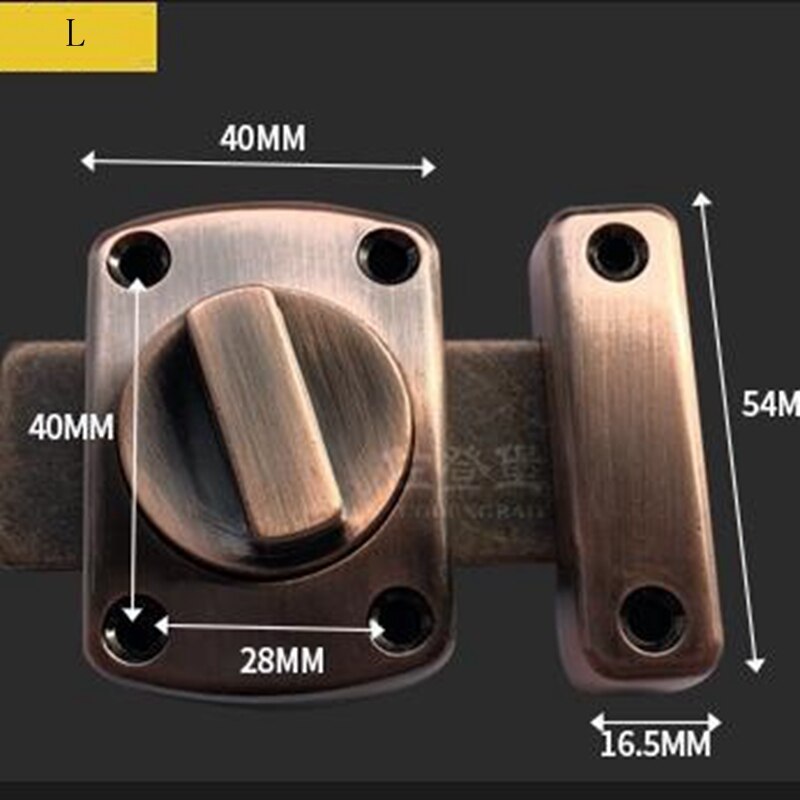 Door Bolt Latch Thicken Zinc Alloy Rotate Sliding Bolt Lock Safety Security Home Anti-Theft Guard Bolts Action Hardware Small