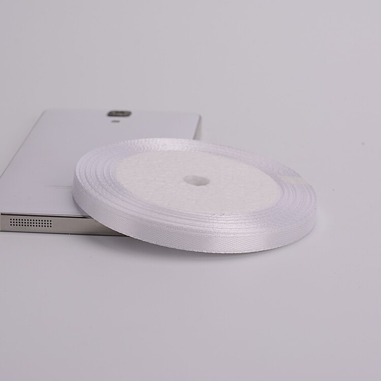 (25 yards/rulle )6mm-75mm hvide silke satinbånd bryllup dekorativt bånd indpakning gør-det-selv håndlavede materialer 9 str.: 6mm hvide