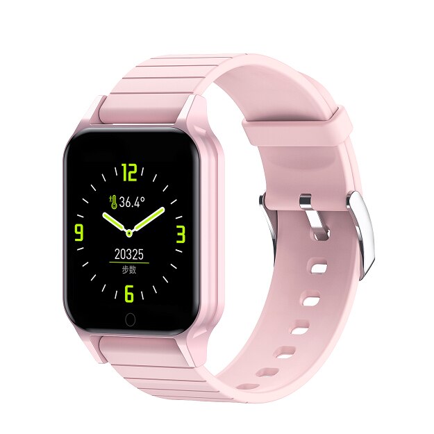 LEMFO T96 Smartwatch Körper Temperatur Überwachung IP67 Wasserdicht Herz Bewertung Fitness Clever Uhr Männer Frauen Für Andriod IOS: Rosa