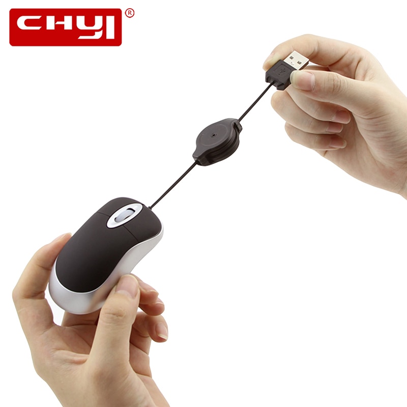 Mini Computer Mouse Retractable UB Cable Optical Ergonomic Small Wired Mause Portable 3D Office Mice For Kid Small Hand PC Mac
