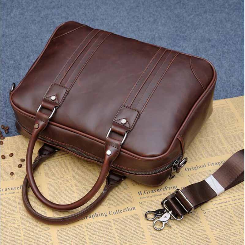 Men's business PU leather handbag briefcase mean handbag sacoche homme messenger bags laptop tote bag