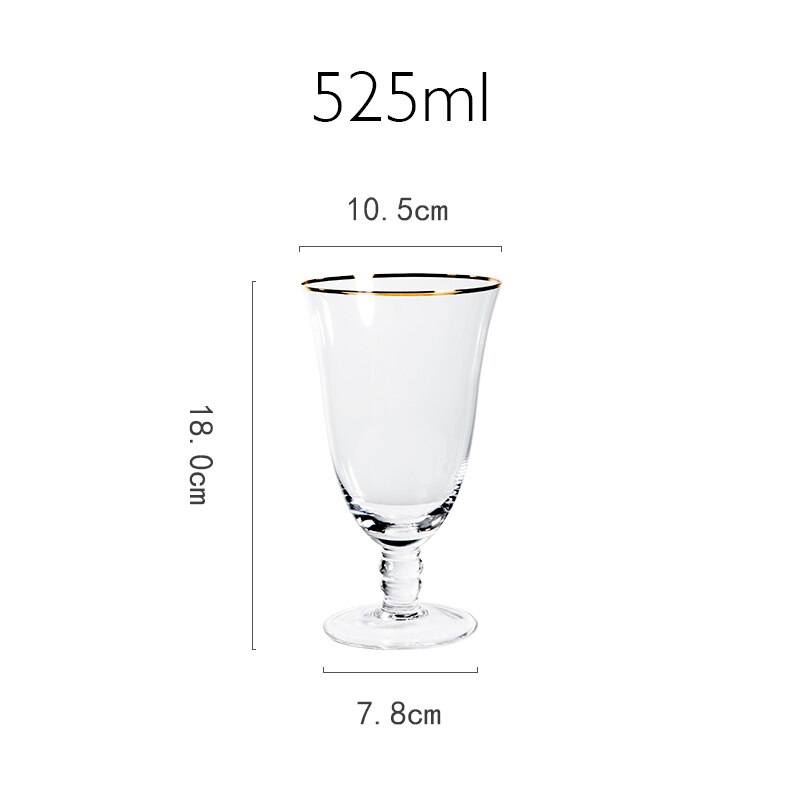 Bicchiere da vino in cristallo a bocca larga in vetro a forma di tulipano contralto bicchieri da vino dolce liquore Brandy Sherry tazza festa casa ristorante calice da bere: oro 525ml