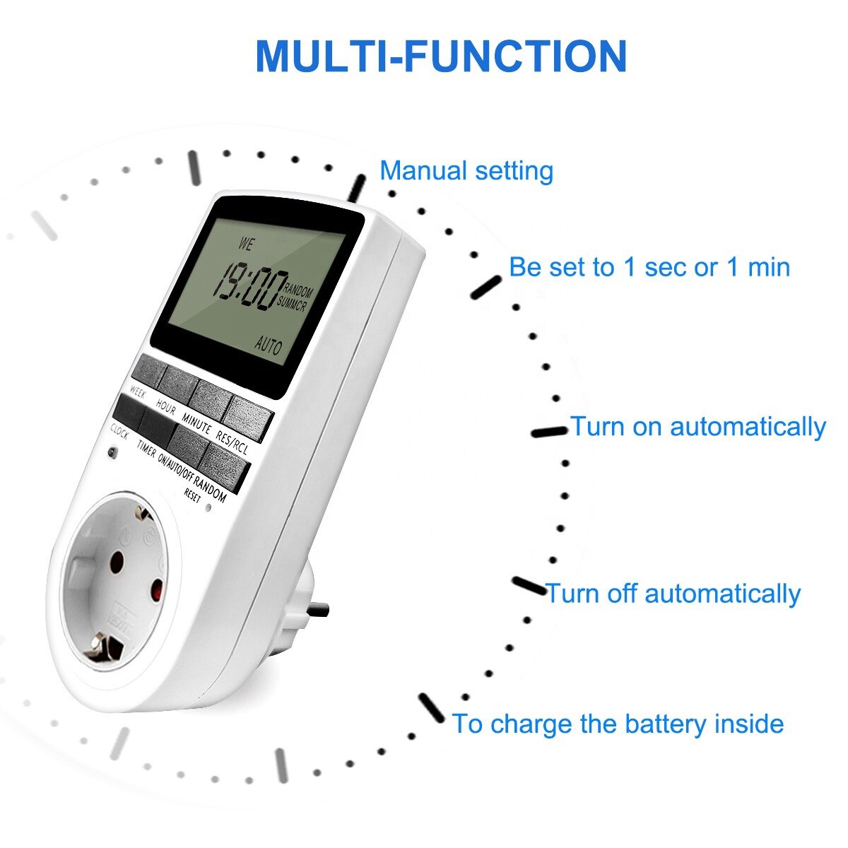 Led socket timer 24 hours timing precision minute large screen display automatic power-off safety timer 110-240V 2500W For led