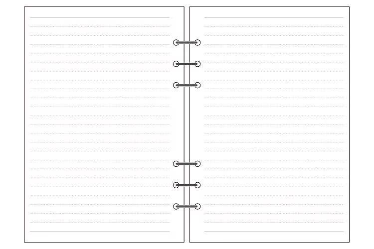 Korean Mini 3 Hole Binder Loose-leaf Notebooks and Journals Pocket Pvc Transparent to Do List Check Notepad School Stationery: 45 sheets lined