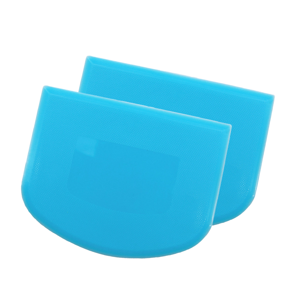 2 Stuks Cake Deeg Schraper Kom Voedselveilige Plastic Deeg Cutter Flexibele Bank Multifunctionele Voedsel Scrappers Voor Brood Deeg: Sky Blue