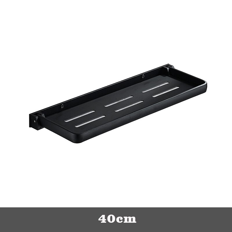 Bathroom shelf bathroom shower shelf aluminum bathroom corner movable shelf wall mounted black kitchen storage rack: 40cm