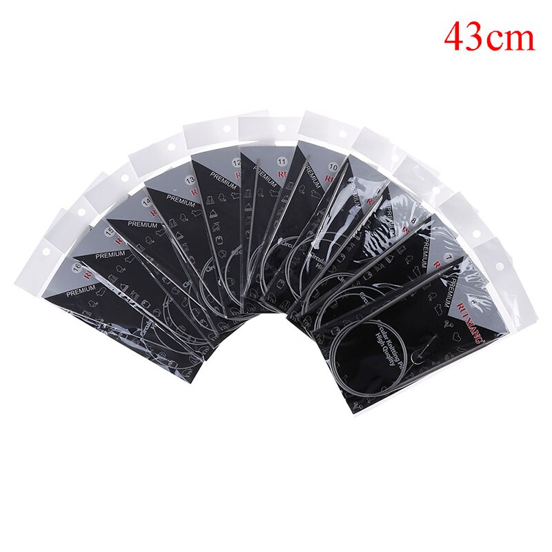 11Pcs/set 43/65/80cm Stainless Circular Knitting Needles Size 6-16: 43cm