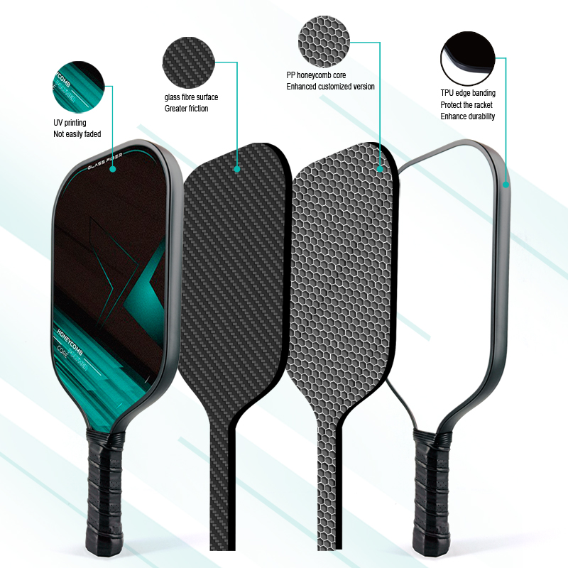 Pickleball-peddel van glasvezel van ruimtevaartkwaliteit - Ultieme controle, lichtgewicht en duurzaam - Pro train/turnament Ready-tennisracket