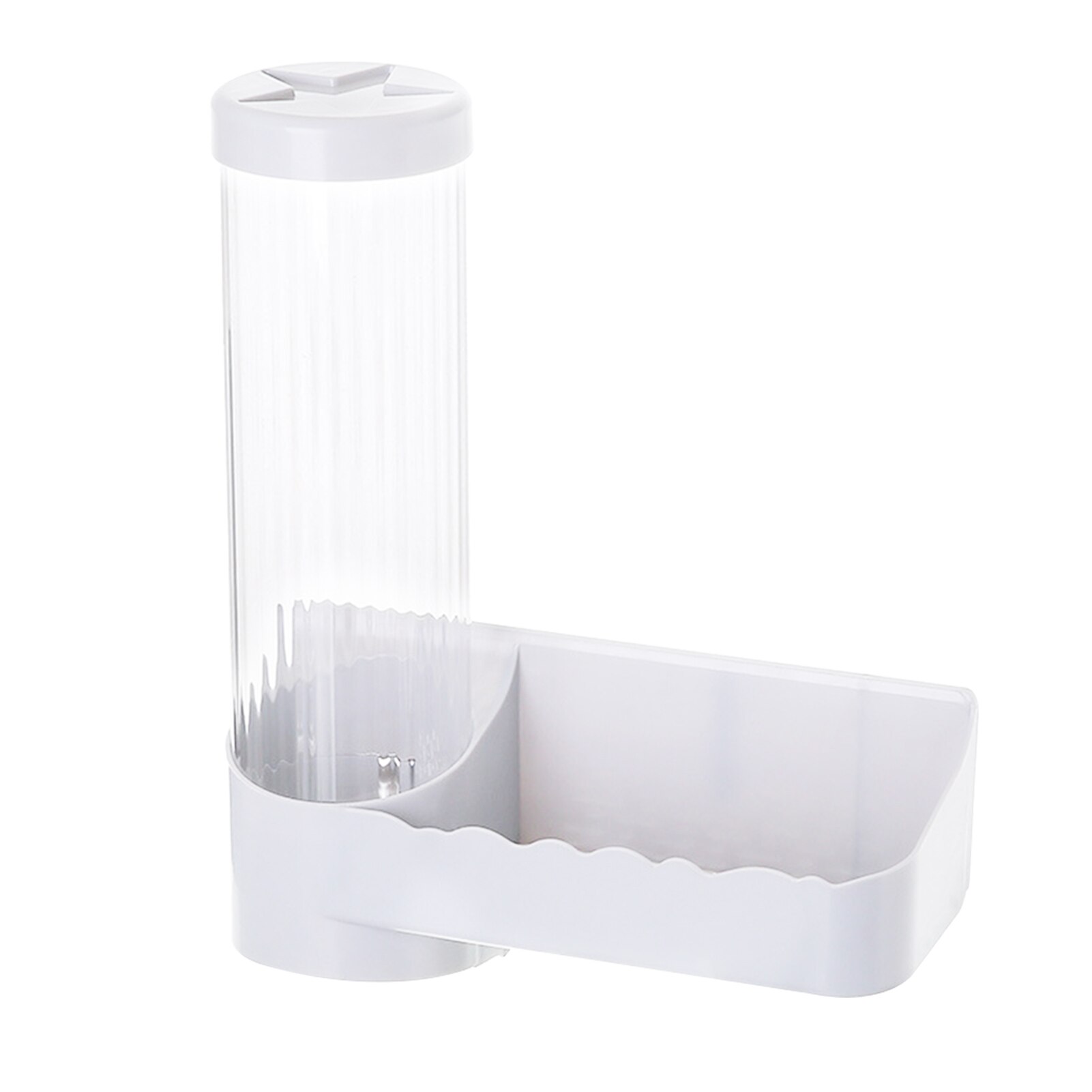 Disposable Cup Dispenser Home Office Automatic Organizer Wall Mounted Water Cooler Anti Dust Kitchen Space Saving ABS Hospital: White