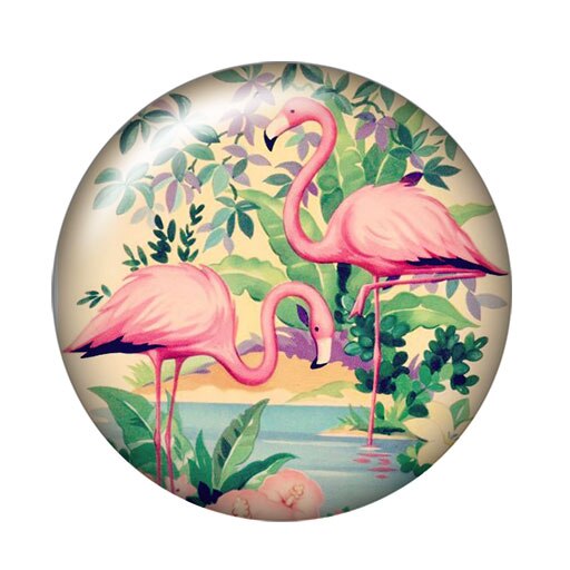 DB0570 Flamingo Vögel trendy 18mm snap tasten 10 stücke mischte runde foto glas cabochon stil für druckknopf schmuck: DB0570-E