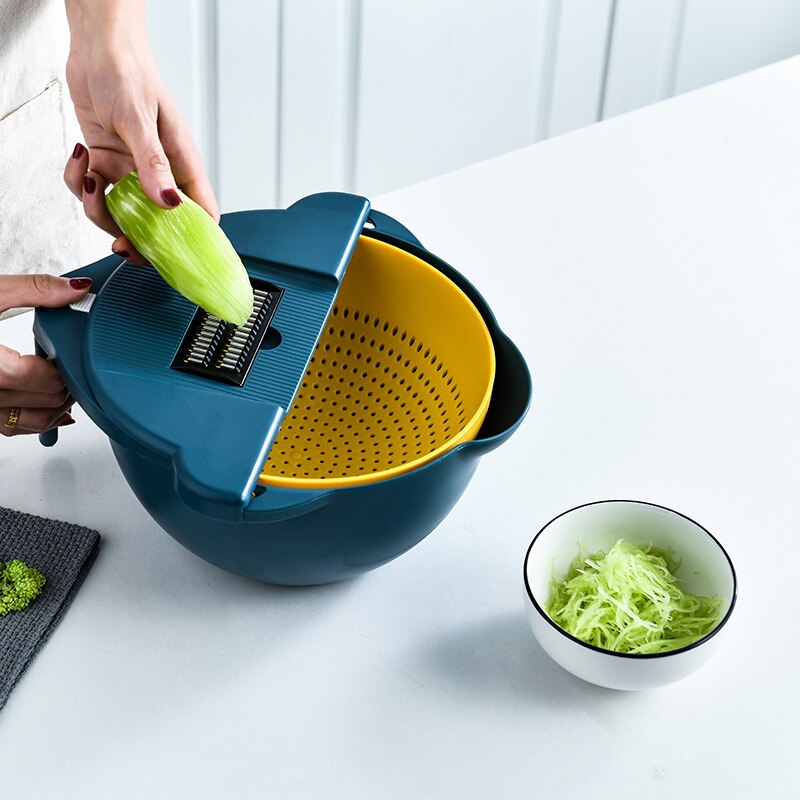 12 In 1 Multifunctional Round Vegetable Cutter Slicer Kitchen Chopper Shredder Veggetable Cutter Manual Food Processor