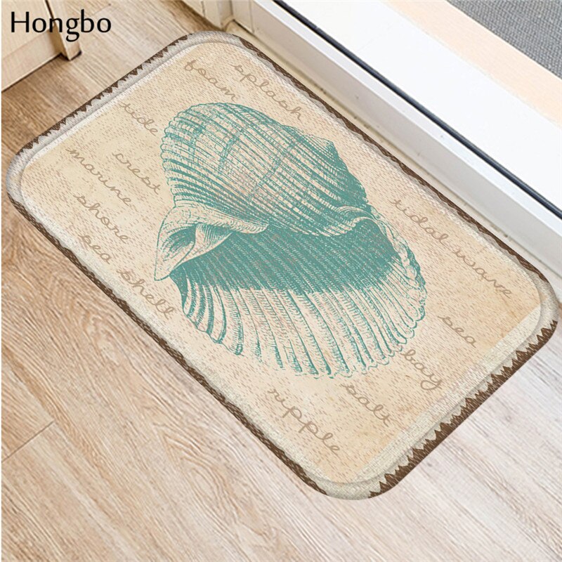 Hongbo halkskyddsmattor marint liv tryckmattor badrumsgolv kök sjöstjärna conch sjöhäst valsköldpadda mönstermattor