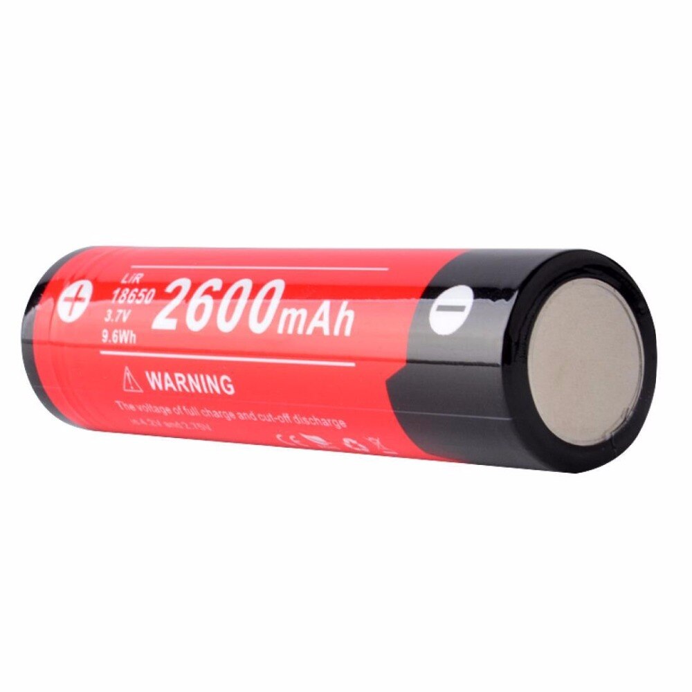 Bateria recarregável 2600 de lítio-íon, 18650 mah, para lanterna led clarus, proteção múltipla