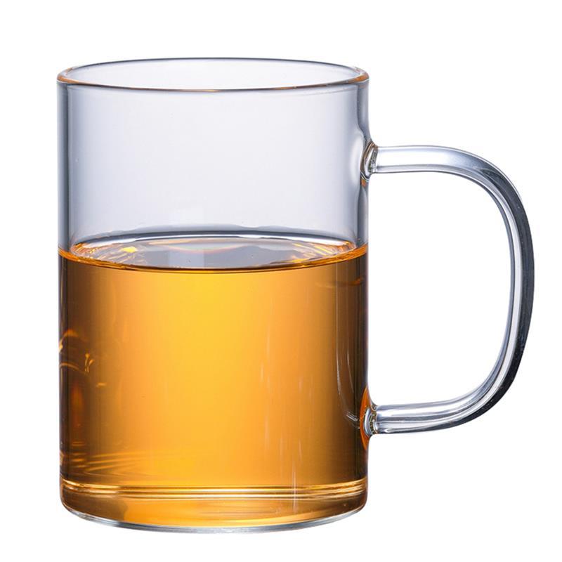 Tasse à boire en verre épais Transparent | Résistant à la chaleur de 300ml ustensiles à manche coloré tasse de thé, tasse de bière en verre pour la maison: 4