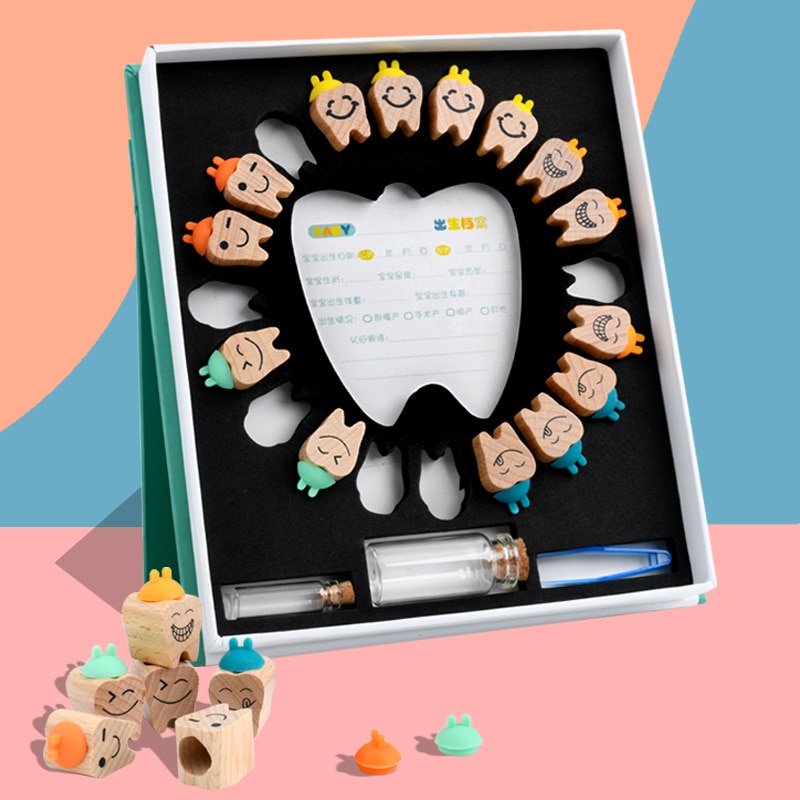 Houten Baby Tand Doos Melk Tanden Organizer Storage Collection Jongen Meisje Souvenir Case Baby Kid Leuke Cadeaus Voor Kinderen Herinnering