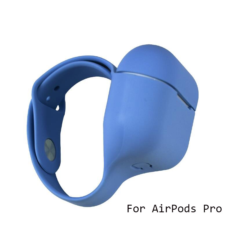 Full Protect Soft Case For Apple AirPods Pro 3 2 1 Wrist Band Sports Case For Air Pods 3 2 1 Pro Silicon Portable Bag Cover Capa: Blue For Pro