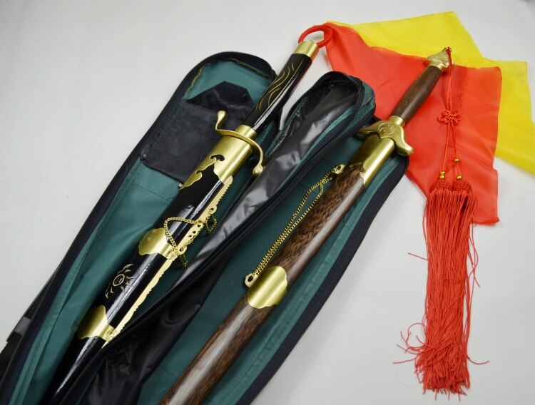 Dobbeltlag tai chi multifunktionel sværdpose, længde  is 110cm,  fortykkelse vandtæt oxford lærred tai chi sværdposer