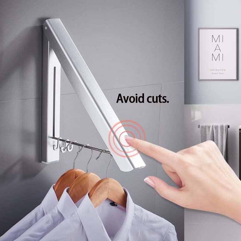 Porte-linge mural en aluminium, support de séchage rétractable pour vêtements, gain de place à l'intérieur et à l'extérieur, corde à linge pour la maison