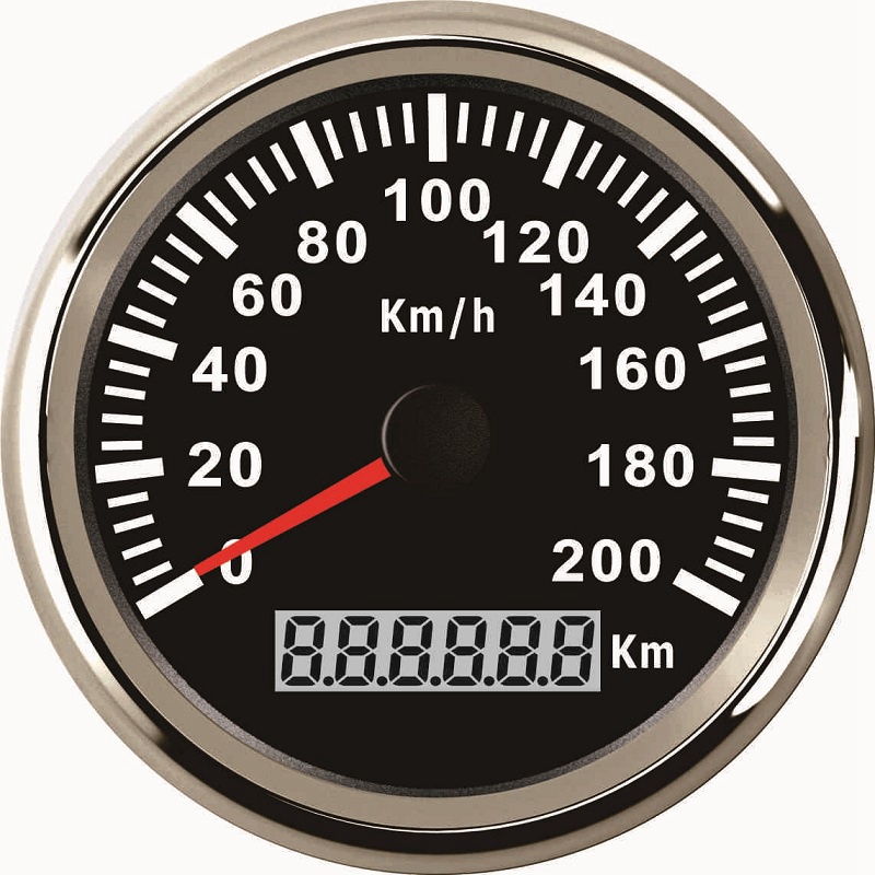 Velocímetro Universal de 85mm, odómetro, indicador de velocidad de 200 km/h para coche, camión, Motor automático con retroiluminación de 12V y 24V (señal de pulso): BS