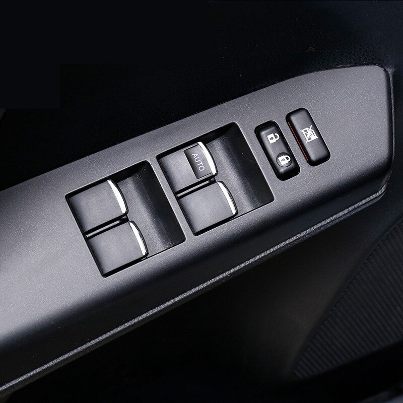 7pcs Chrome Window Glass Lift Button Cover Trim Decal for Toyota VIOS ALTIS CAMRY RAV4 WISH Yaris Car Interior Accessories