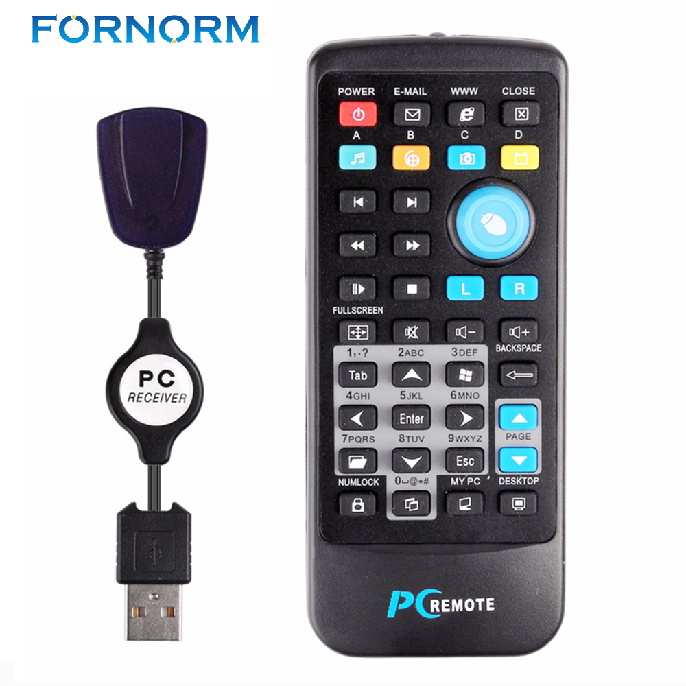 Télécommande PC sans fil Fornorm centre multimédia contrôleur USB télécommandes souris pour Windows 7 8 10 Vista XP