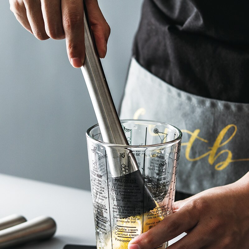 Muddler bar i rustfrit stål mixer bar redskaber og tilbehør mojito cocktail diy frugtjuice muddler knust is bar