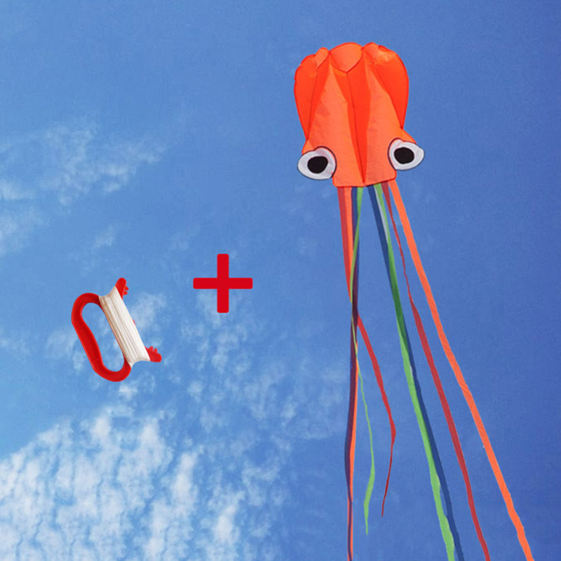 4M Grote Kite Outdoor Sport Kinderen Speelgoed Fly Stunt Opvouwbare Grote Octopus Vlieger Met 30M Vliegende String AN88