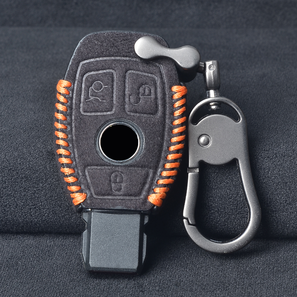 etui na kluczyk samochodowy klucz pokrywa robić Mercedes Benz A B C Class W203 W211 W204 CLS CLK 2017 E Class W213 2018 S class CLA SLK AMG brelok robić kluczy: żółty