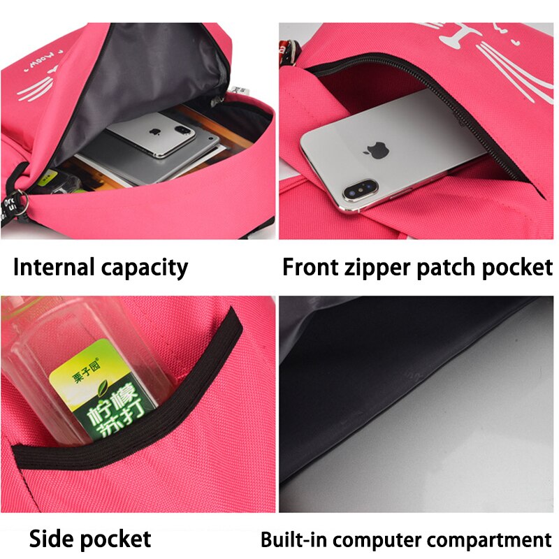 Beide Schouders Meisjes Rugzak Mooie Kat Oren Student Kinderen Schooltassen Voor Jongens Bag Kids Mochila Escolar Cartable Enfant
